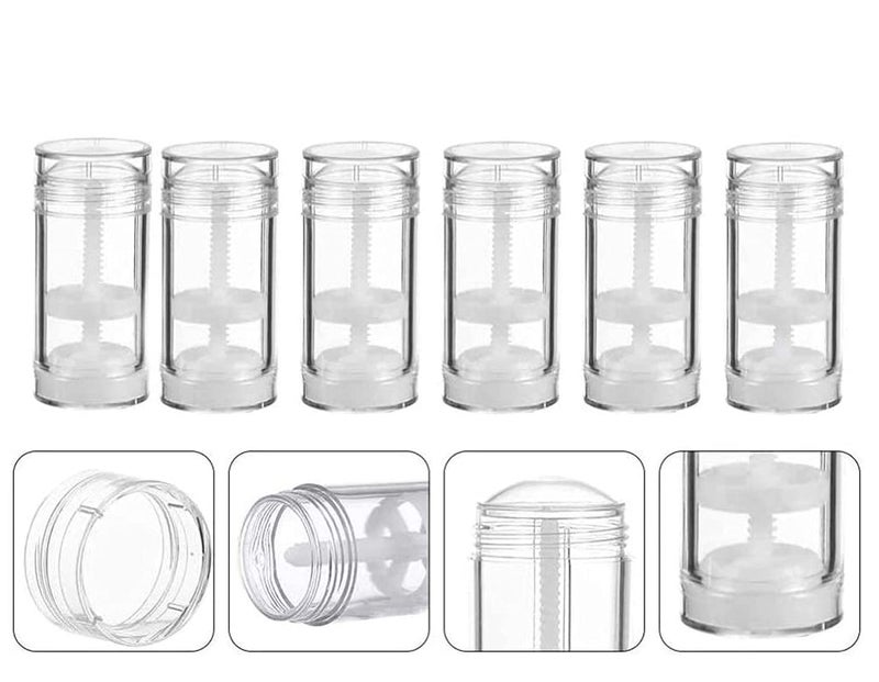 Healthcom 10 Pcs 30ml Empty Deodorant Containers Twistup Filling Stick Clear Plastic Deodorant Container 1 Oz Refillable Deodorant Bottles Bottomfill Round Lip Balm Tubes for DIY Lipstick Crayon - Image 4